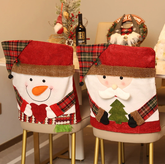 Christmas decoration with hat, chair cover, stool cover, new doll chair cover, European and American home decoration