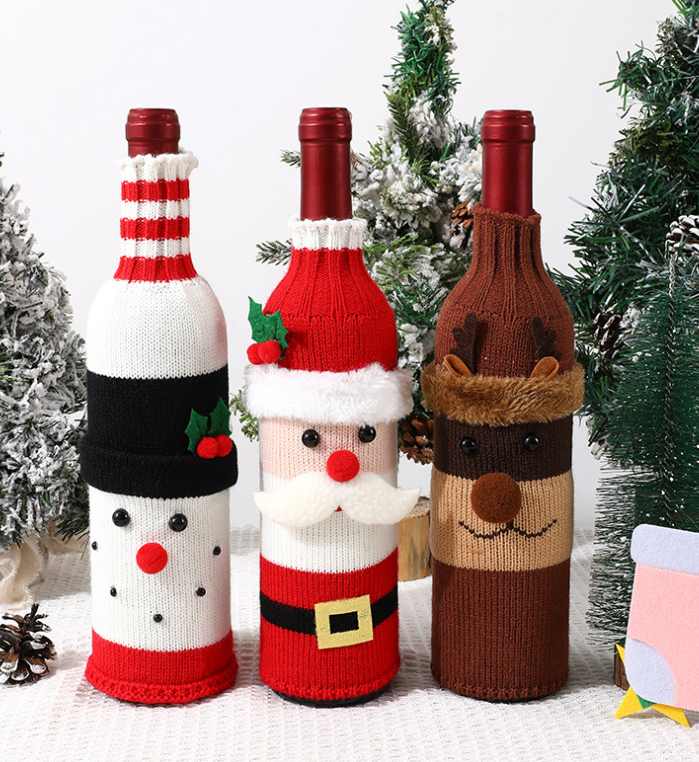 New Christmas wine bottle set, champagne red wine creative wine set, hotel dining table restaurant, holiday decoration supplies