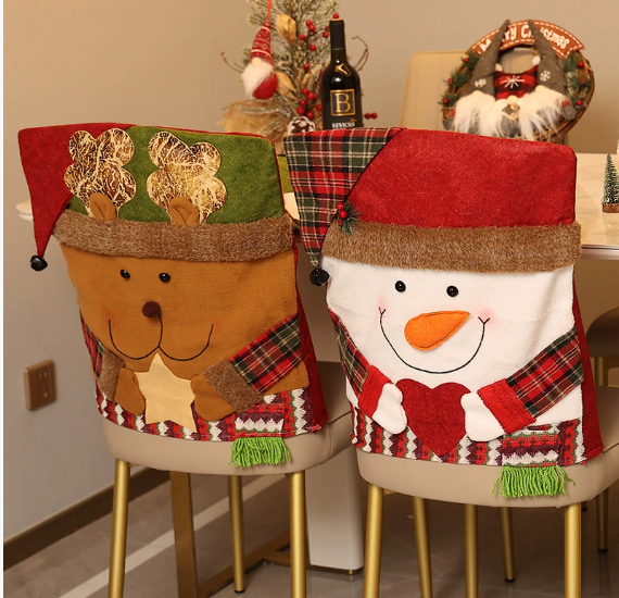 Christmas decoration with hat, chair cover, stool cover, new doll chair cover, European and American home decoration