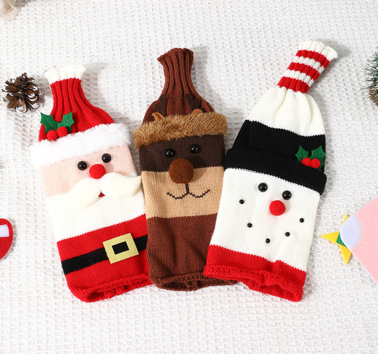 New Christmas wine bottle set, champagne red wine creative wine set, hotel dining table restaurant, holiday decoration supplies