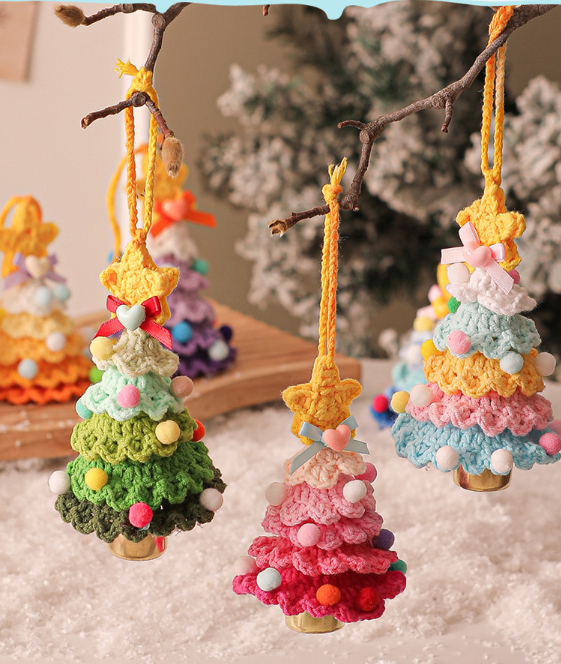 Plush Christmas ornaments, crocheted Christmas tree ornaments, Christmas decorations, car pendants
