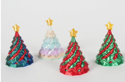 3D Printed Christmas Tree Swirl Cone Decompression Gift
