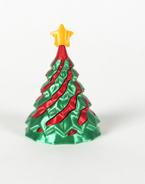 3D Printed Christmas Tree Swirl Cone Decompression Gift image