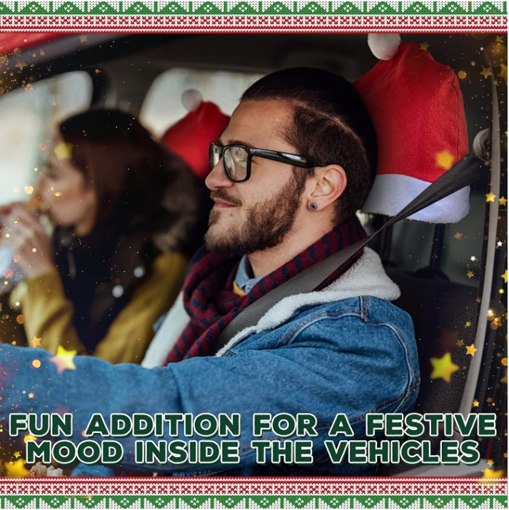 Christmas car chair cover, Christmas hat, cross-border hot selling pillowcase