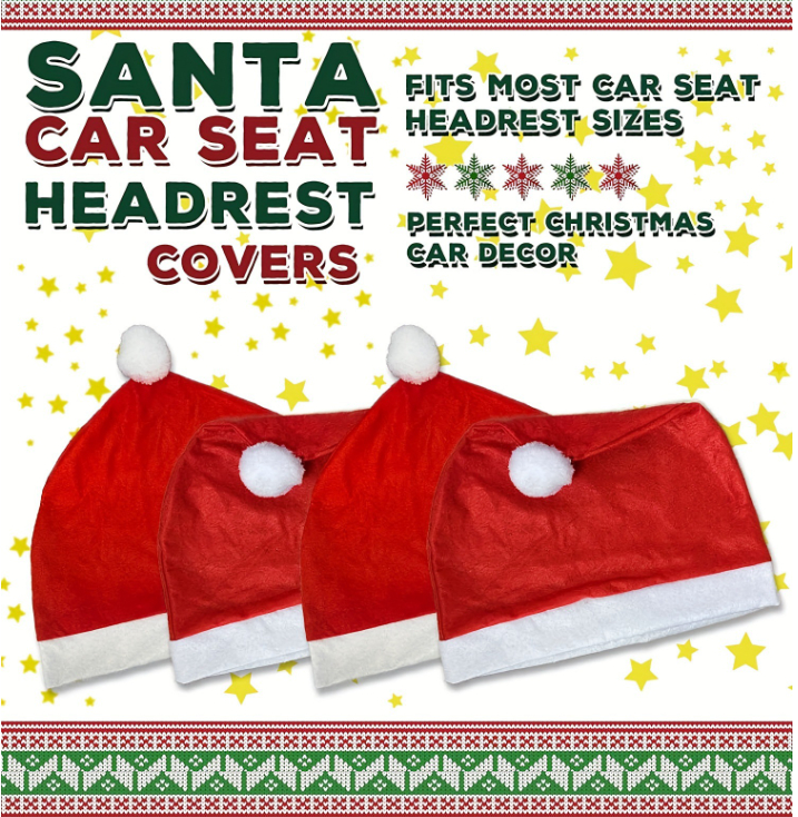 Christmas car chair cover, Christmas hat, cross-border hot selling pillowcase