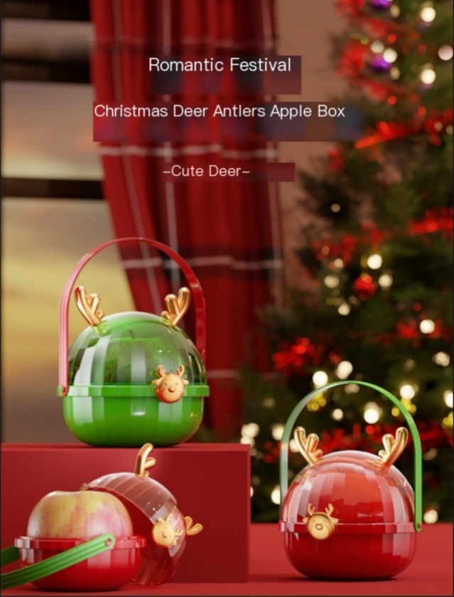 Cross border popular Christmas apple boxes, deer antlers, Christmas Eve, Christmas fruit gift boxes, Christmas gift packaging, Christmas gift boxes