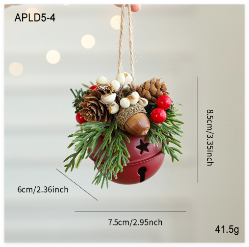 Christmas tree display window decorations and ornaments hanging on the carriages