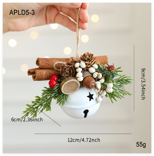 Christmas tree display window decorations and ornaments hanging on the carriages