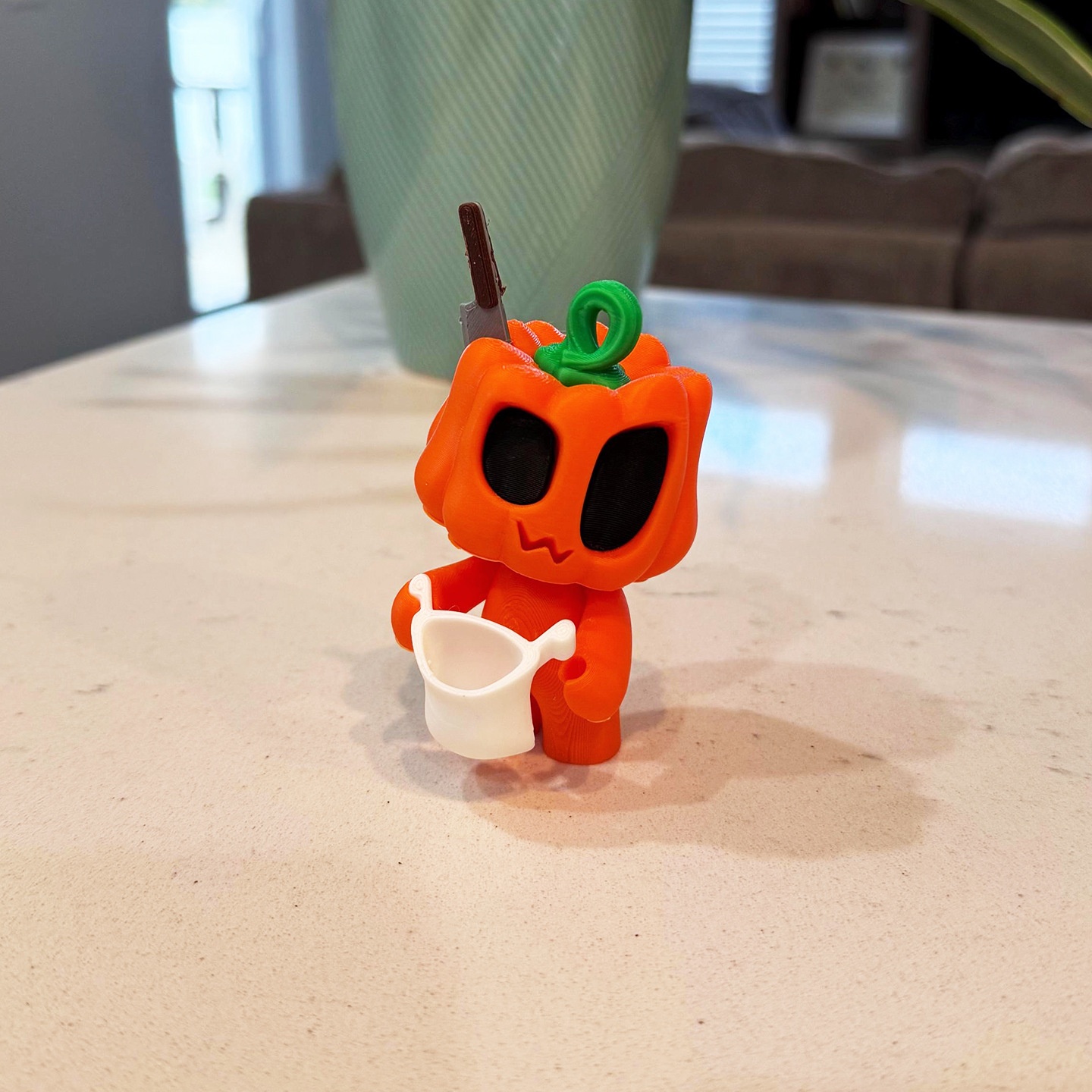 3D printed pumpkin figurine for Halloween decoration set