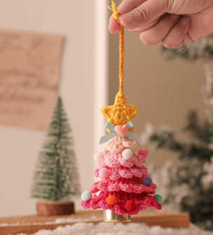 Plush Christmas ornaments, crocheted Christmas tree ornaments, Christmas decorations, car pendants image