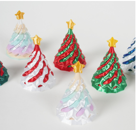 3D Printed Christmas Tree Swirl Cone Decompression Gift