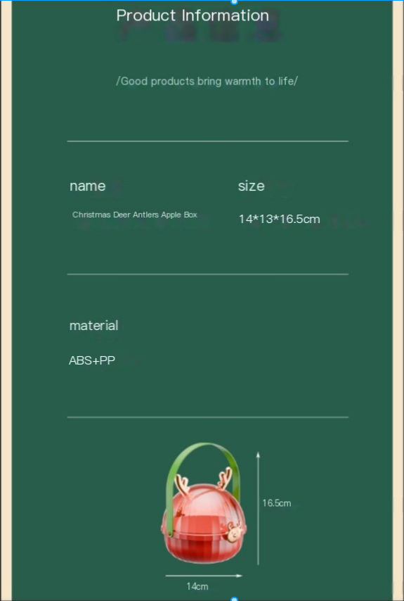 Cross border popular Christmas apple boxes, deer antlers, Christmas Eve, Christmas fruit gift boxes, Christmas gift packaging, Christmas gift boxes