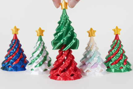 3D Printed Christmas Tree Swirl Cone Decompression Gift