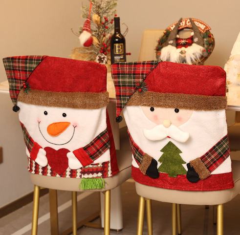 Christmas decoration with hat, chair cover, stool cover, new doll chair cover, European and American home decoration image