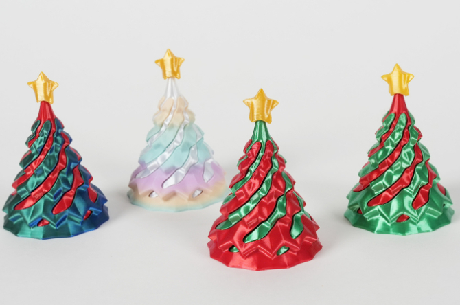3D Printed Christmas Tree Swirl Cone Decompression Gift