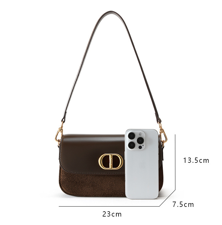 Niche Retro High-Gloss Matte Leather Women's Handbag