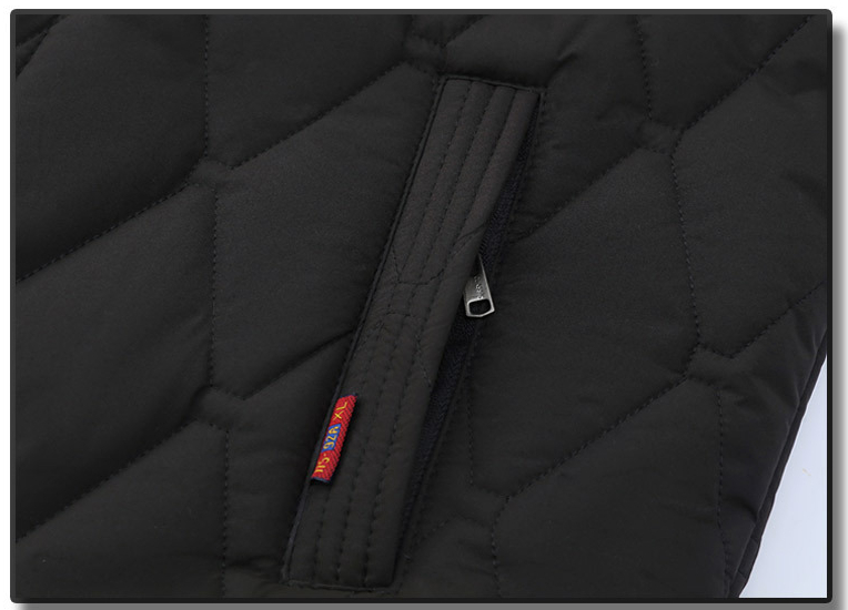 Men's autumn and winter cotton-padded coat with stand-up collar and fleece lining