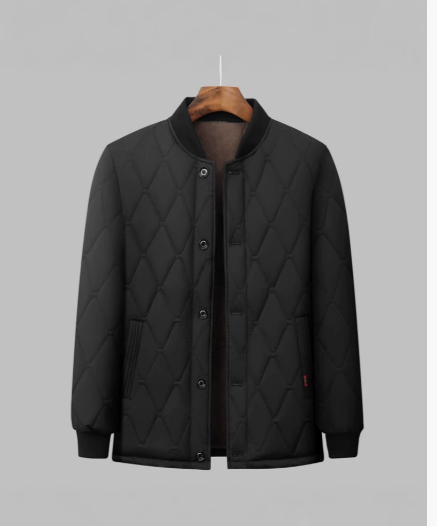 Men's autumn and winter cotton-padded coat with stand-up collar and fleece lining image