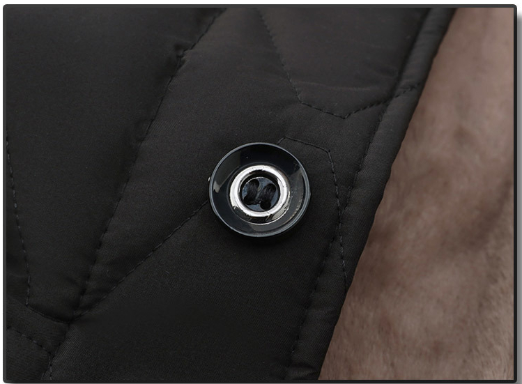 Men's autumn and winter cotton-padded coat with stand-up collar and fleece lining