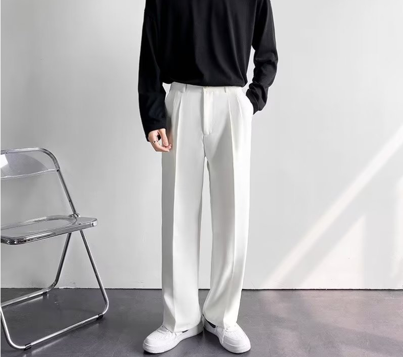 Privathinker – pantalon Baggy décontracté à jambes larges pour homme, vêtement de marque à la mode de Style coréen, blanc uni, nouvelle collection 2023