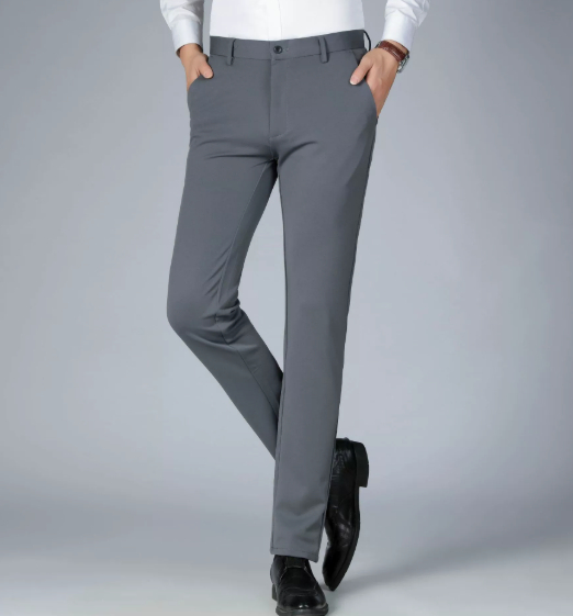 Calça Casual Masculina Com Fechamento em Botão