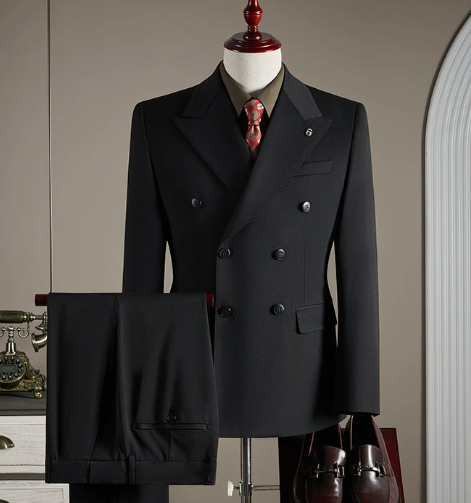 Double breasted wool suit