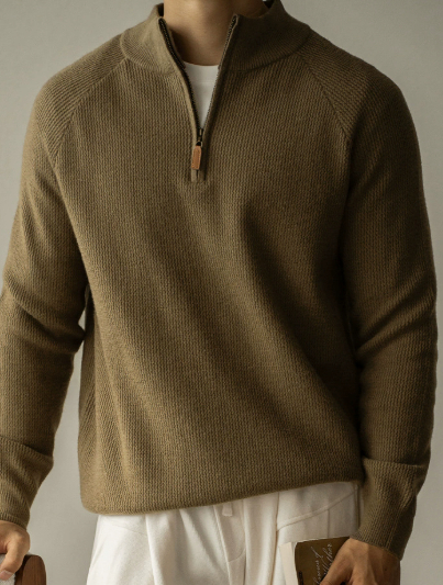 Warm Half High Collar Zipper Sweater