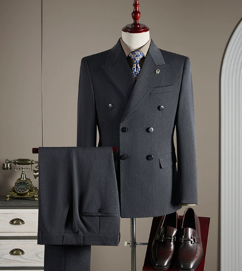 Double breasted wool suit