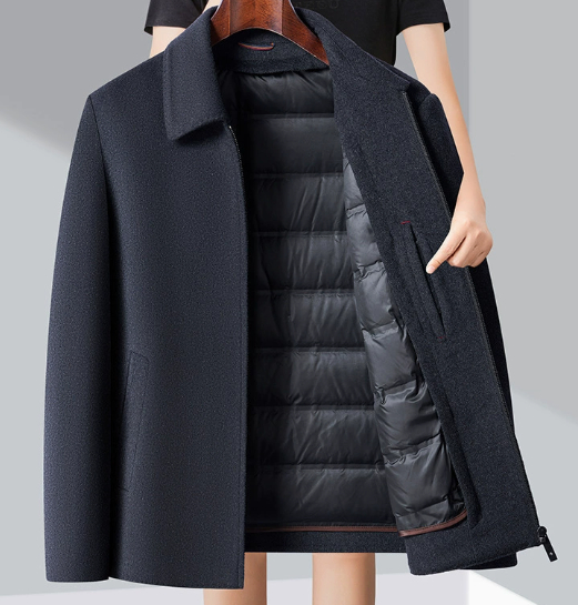 Cashmere coat men's down