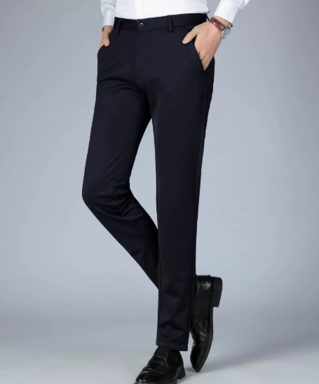 Calça Casual Masculina Com Fechamento em Botão