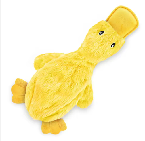 Pet supplies: Yellow duck plush toy for dogs to chew on and make noise image