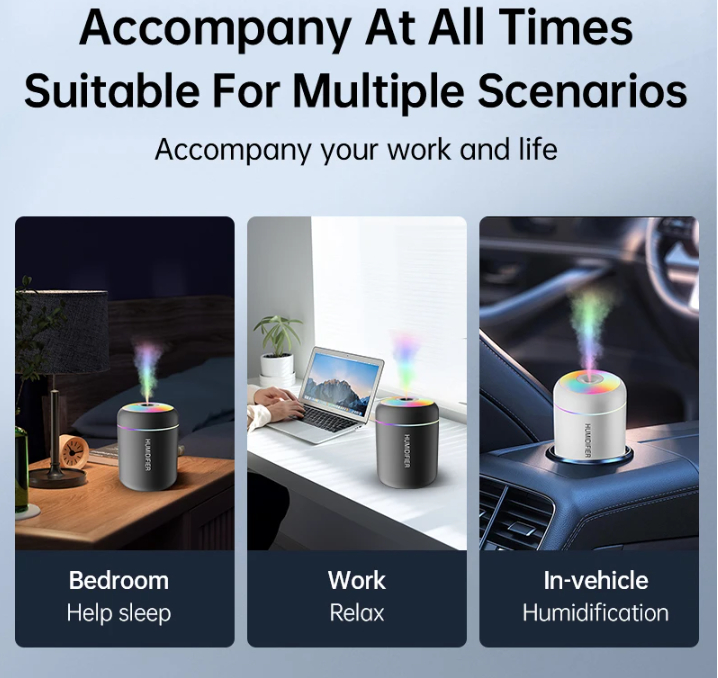 180ML Mini Air Humidifier USB Electric Aroma Diffuser Essential Oil Purifier Aromatherapy Mist Maker Lights For Car Home Bedroom