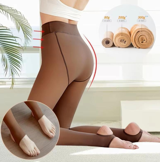 Warm fleece pantyhose