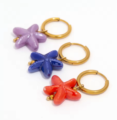 Starfish and fish earrings image