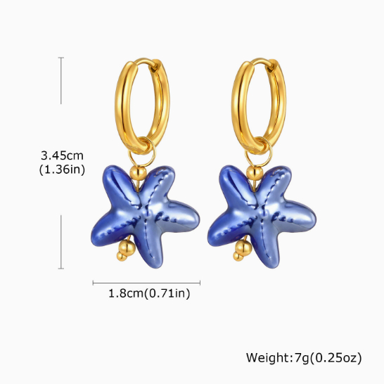 Starfish and fish earrings