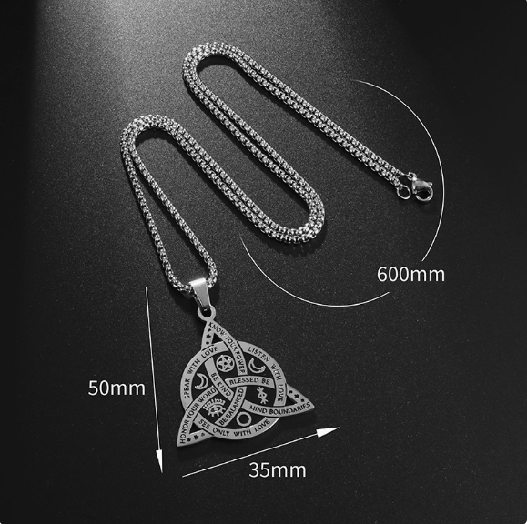 Men's Titanium Steel Pendant Star and Moon Fan-Shaped Necklace