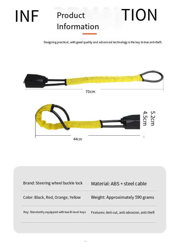 Car steering wheel lock, car safety anti-theft lock
