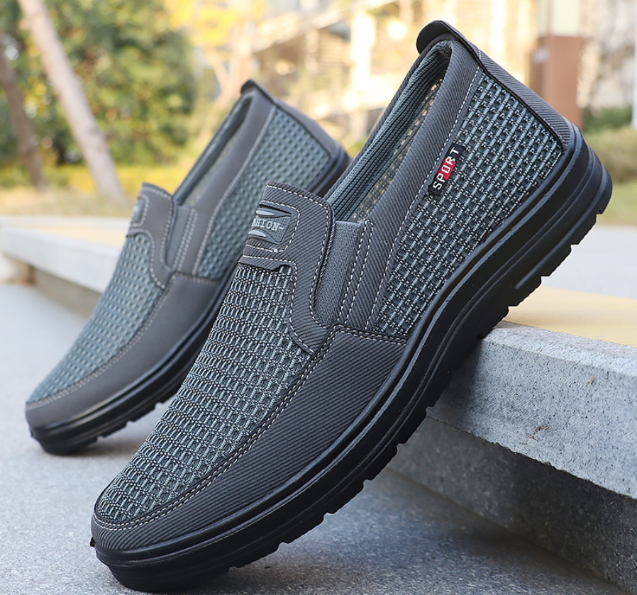 Men's breathable slip-on casual polyurethane canvas shoes
