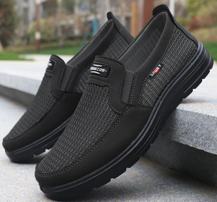 Men's breathable slip-on casual polyurethane canvas shoes