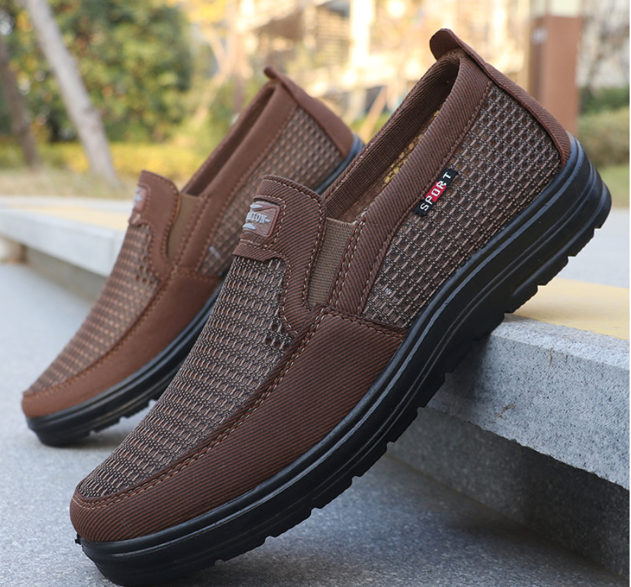 Men's breathable slip-on casual polyurethane canvas shoes