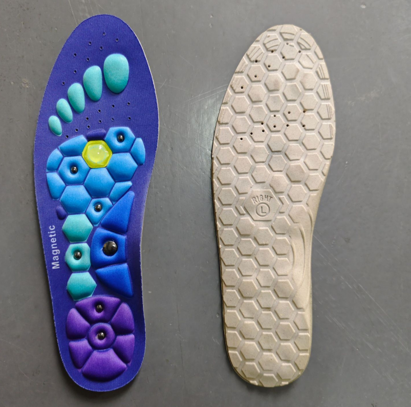 Transparent magnetic insoles