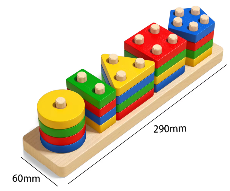 Montessori children's geometric educational assembly blocks