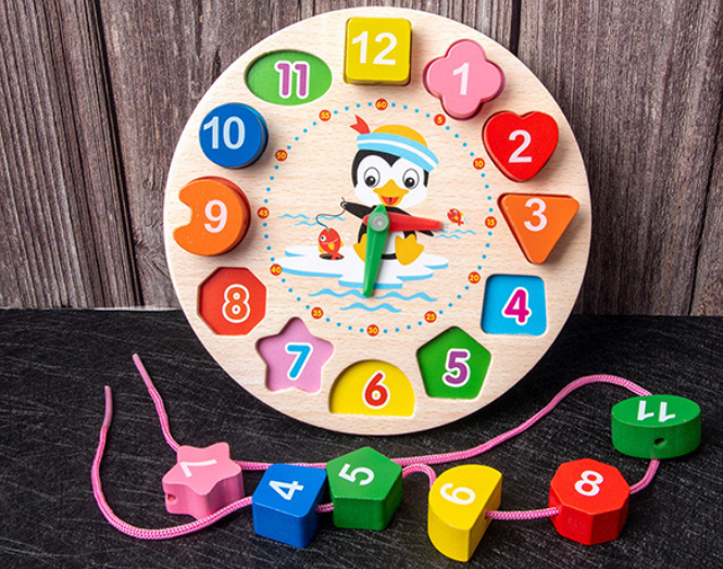 Montessori children's geometric educational assembly blocks