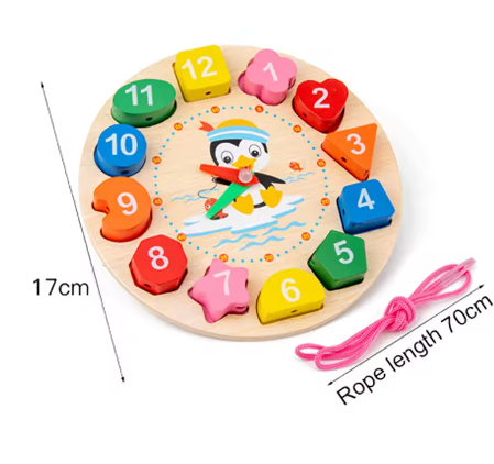 Montessori children's geometric educational assembly blocks image