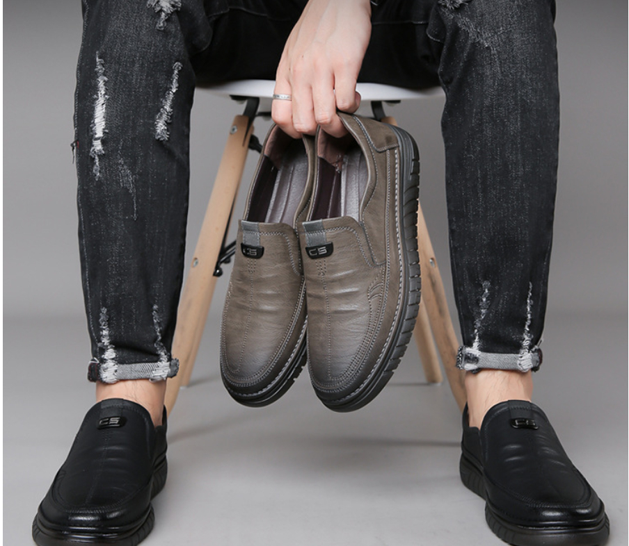 Men's genuine leather business loafers shoes