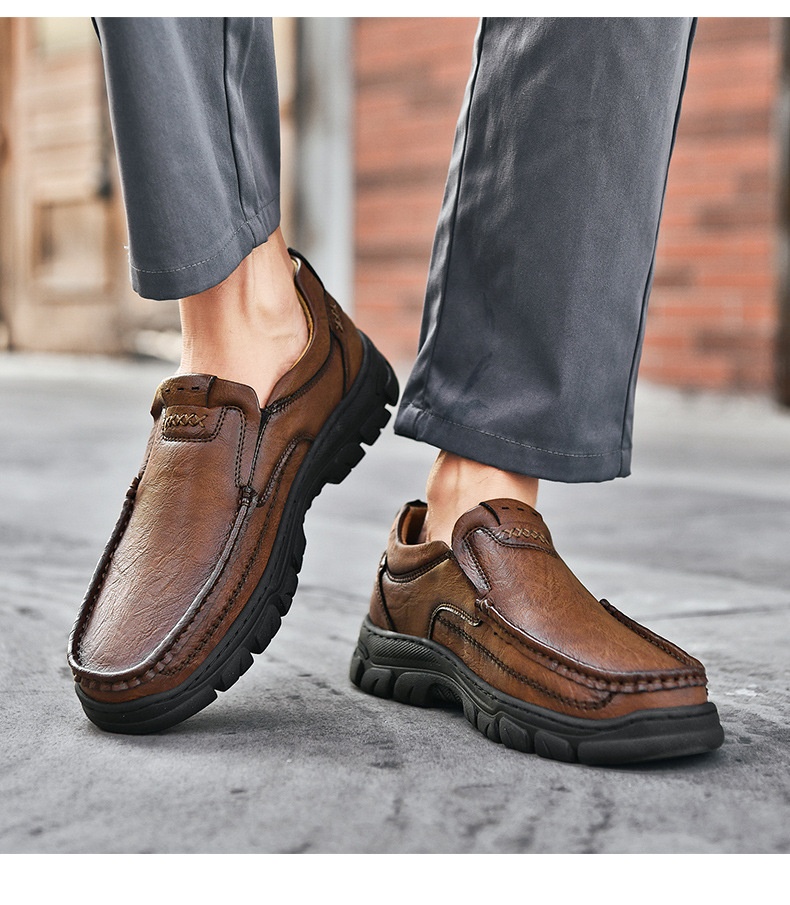 Men's leather casual loafers for fashion style