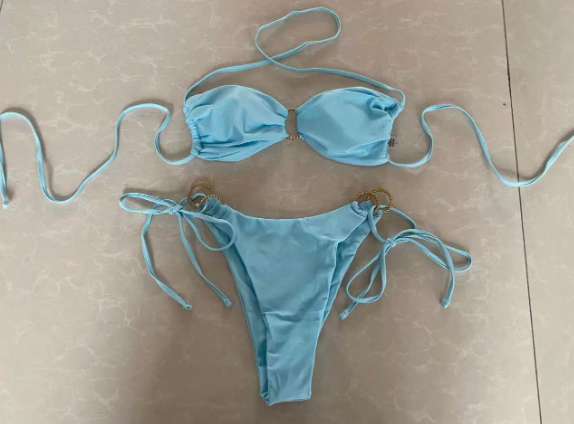 Sexy round-hole open-string necktie swimming suit