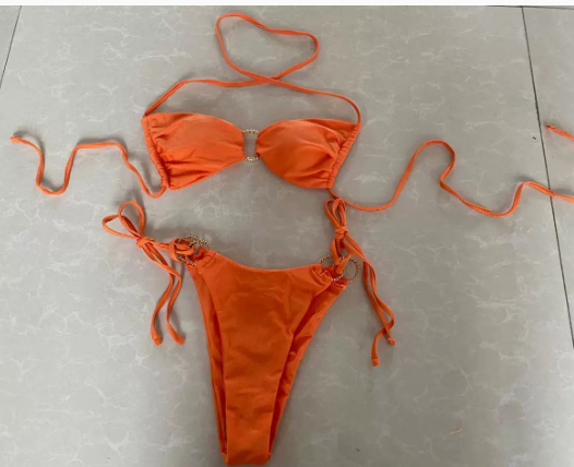 Sexy round-hole open-string necktie swimming suit