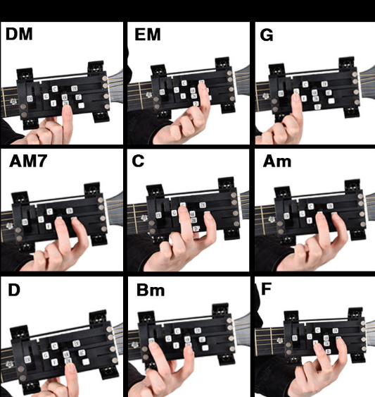 Guitar assistant gadget - Automatic mode chord practice chord tuner