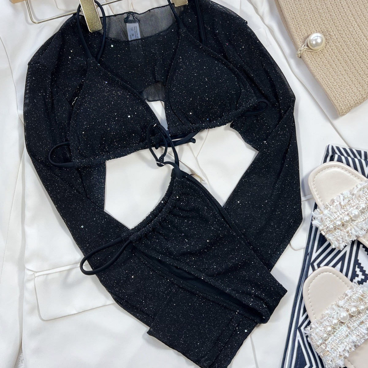 Women's Fashion Casual Solid Color Split Swimsuit